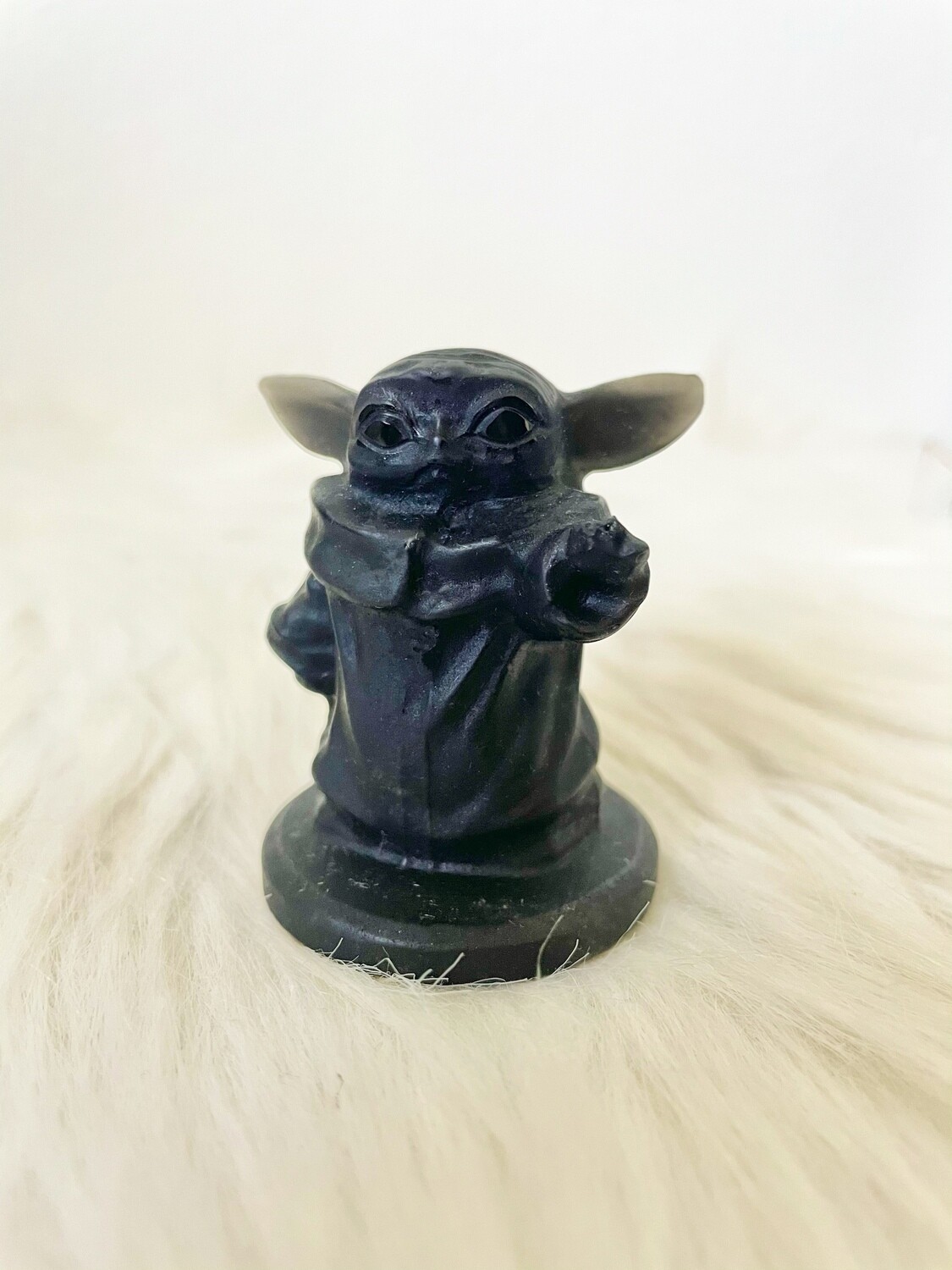 The Wellness Guru Black Obsidian Yoda Carving