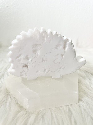 Sonic White Lace Agate Druzy Hedgehog