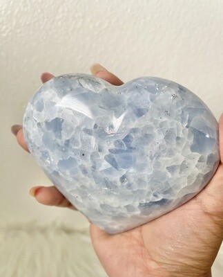 Giant Loving Heart Blue Calcite Heart
