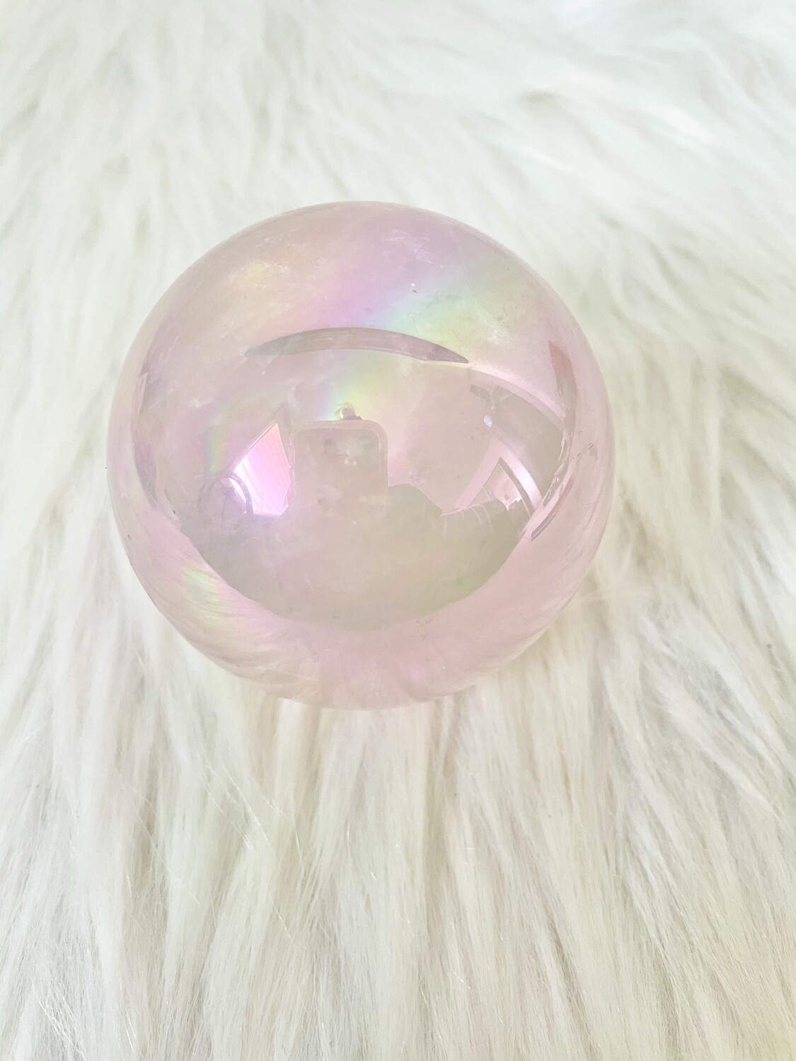 Ball of Love Aura Rose Quartz Sphere