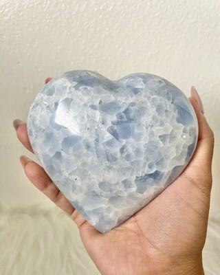 Giant Loving Heart Blue Calcite Heart