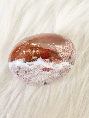 Snowy Fire Ocean Jasper Palmstone