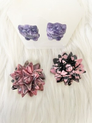 Singing Kitties Lepidolite and Rhodonite
