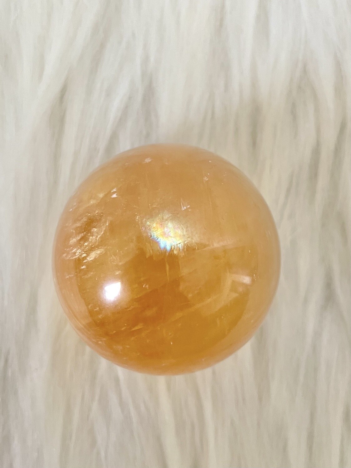 Ray of Light Honey Calcite Sphere