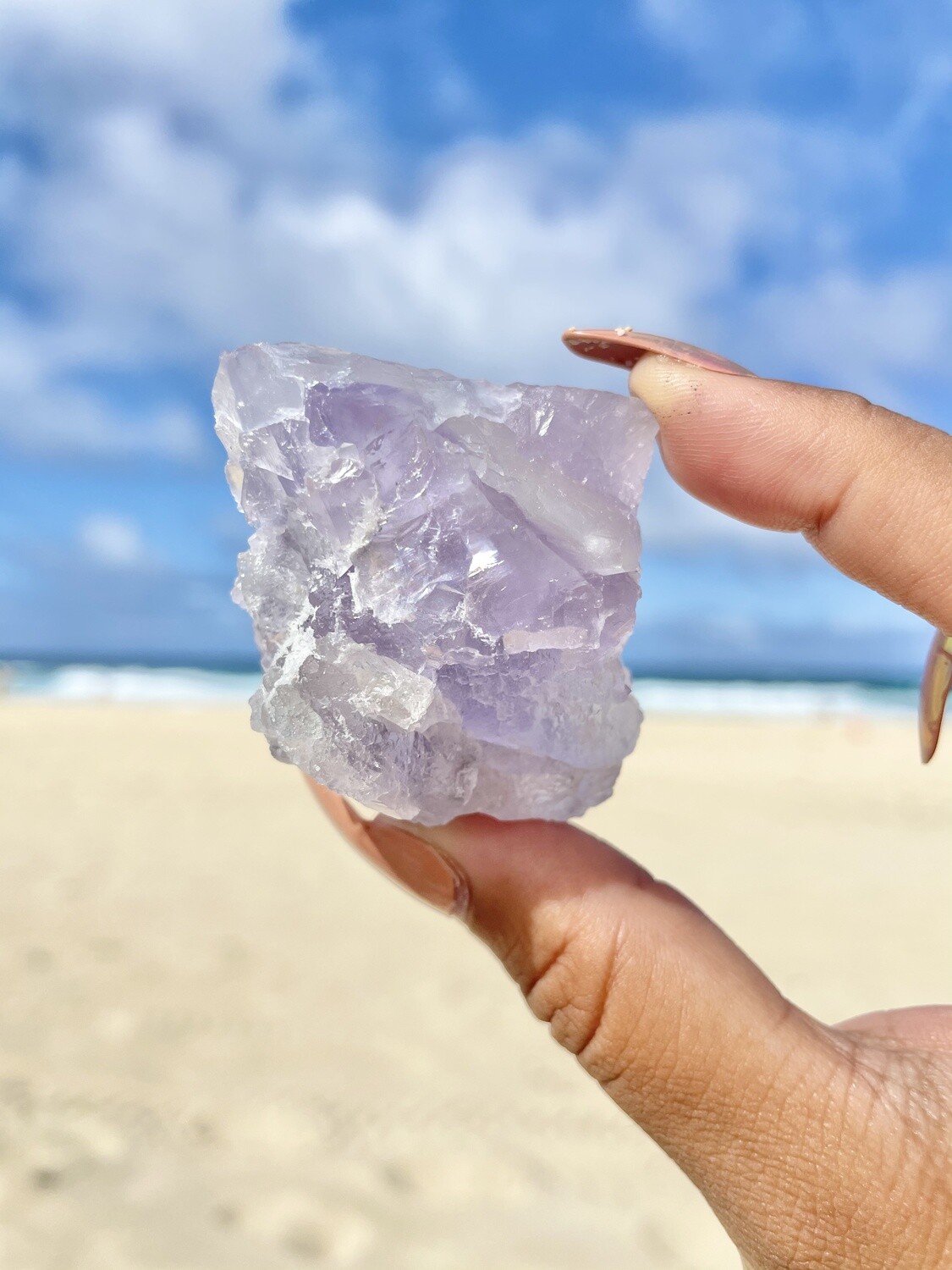 Chunk of Ocean Violet Fluorite with Rainbow