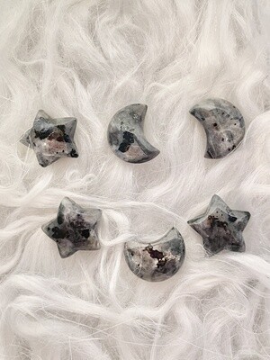 Twinkle Larvikite Moon &amp; Stars