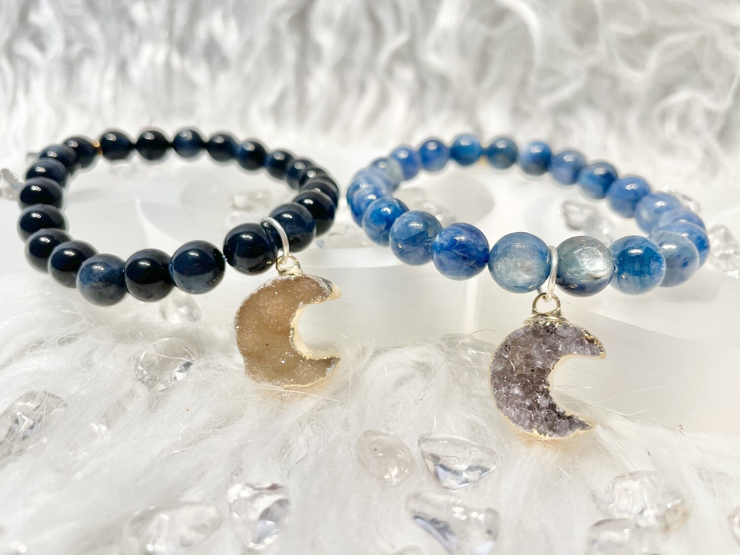 Wolf Moon Blue Apatite & Blue Tigers Eye Bracelets