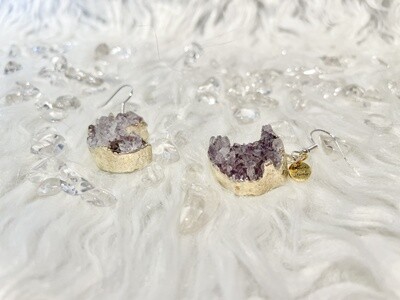 Harvest Moon Druzy Agate Earrings
