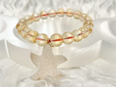 Golden Starfish Citrine Round Bracelet