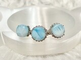 Caribbean Blue Round Larimar Rings