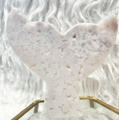 Full Moon Mermaid White Lace Druzy Agate Tail