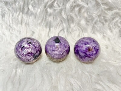 Violet Puffs Charoite Spheres