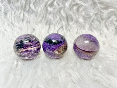 Violet Puffs Charoite Spheres