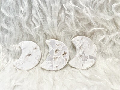 Purity White Lace Agate Moons