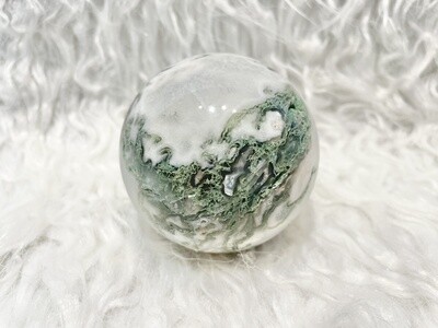 Cabbage On Rice Moss Agate Sphere