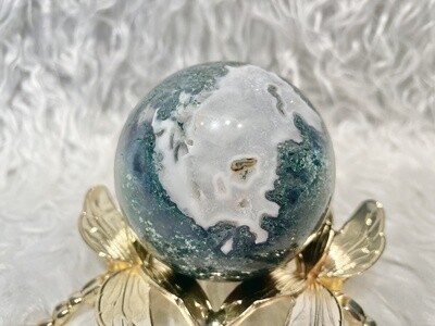 King Crab Moss Agate Sphere