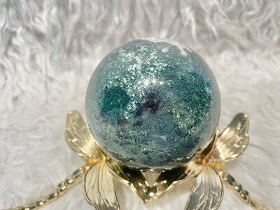 King Crab Moss Agate Sphere