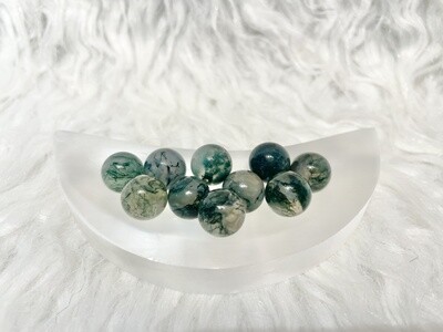 Tiny Earth Moss Agate Spheres
