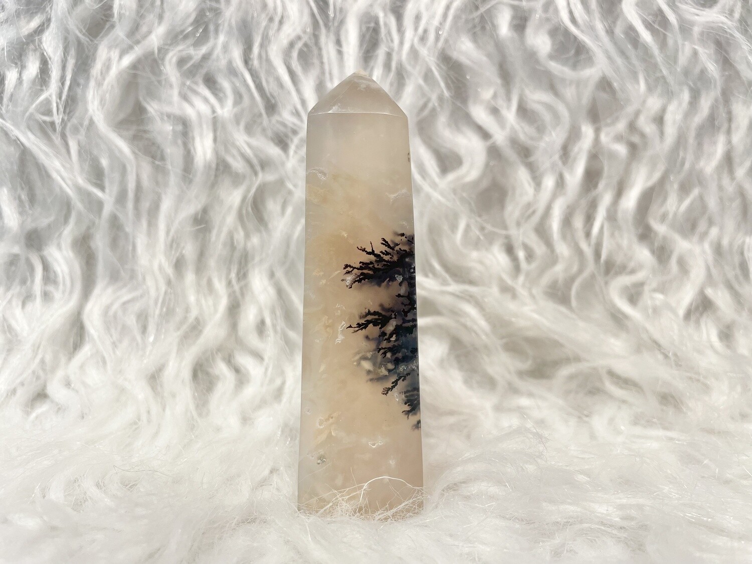 Creepy Smoke Fingers Dendritic Agate with Druzy Tower