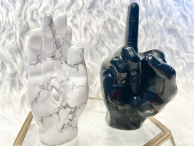No Evil Here Howlite Hamsa Hand