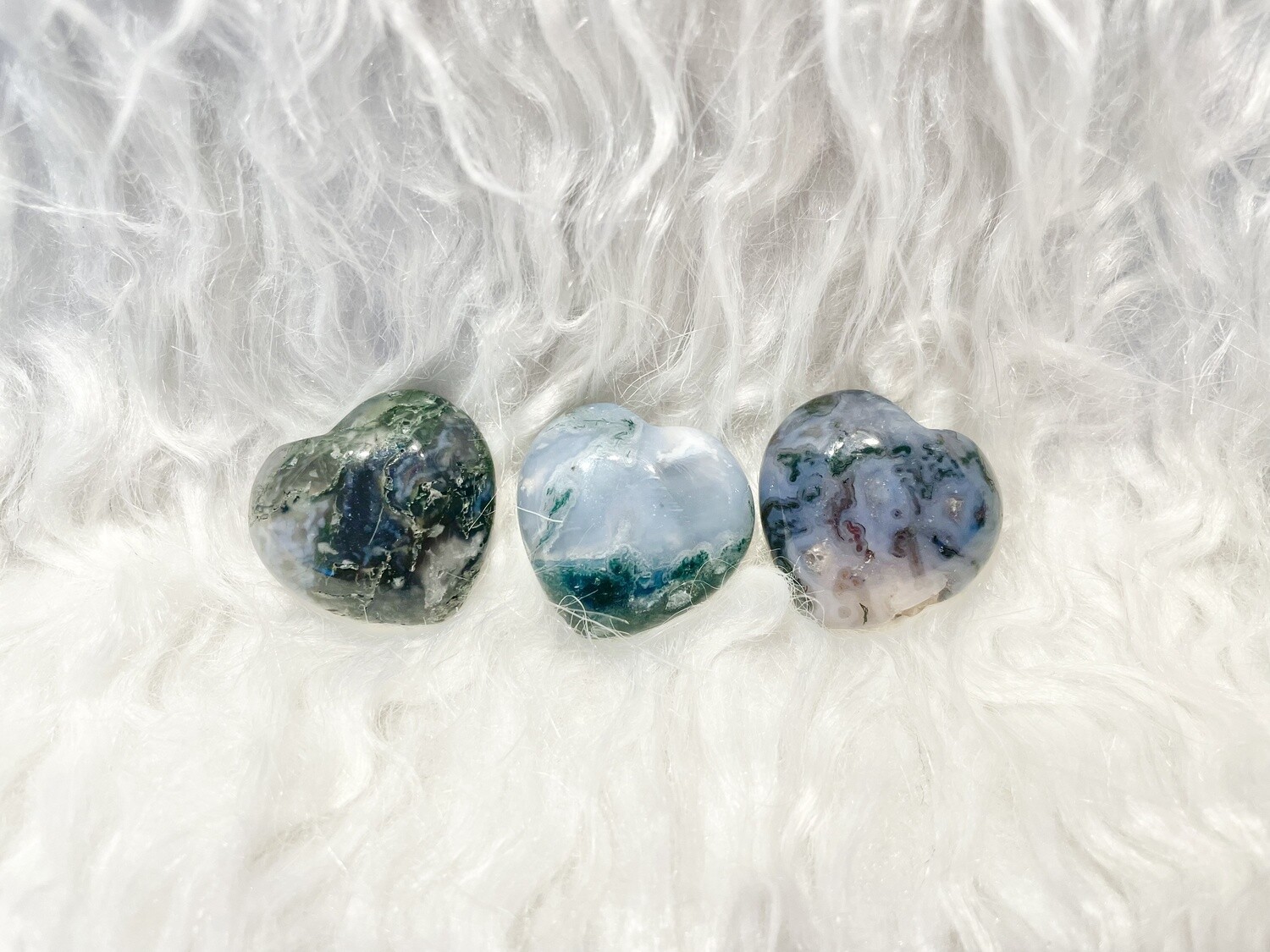 Love for Plants Moss Agate Hearts