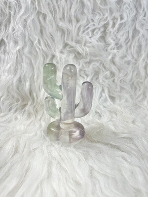 Juicy Cacti Fluorite Cactus Carving