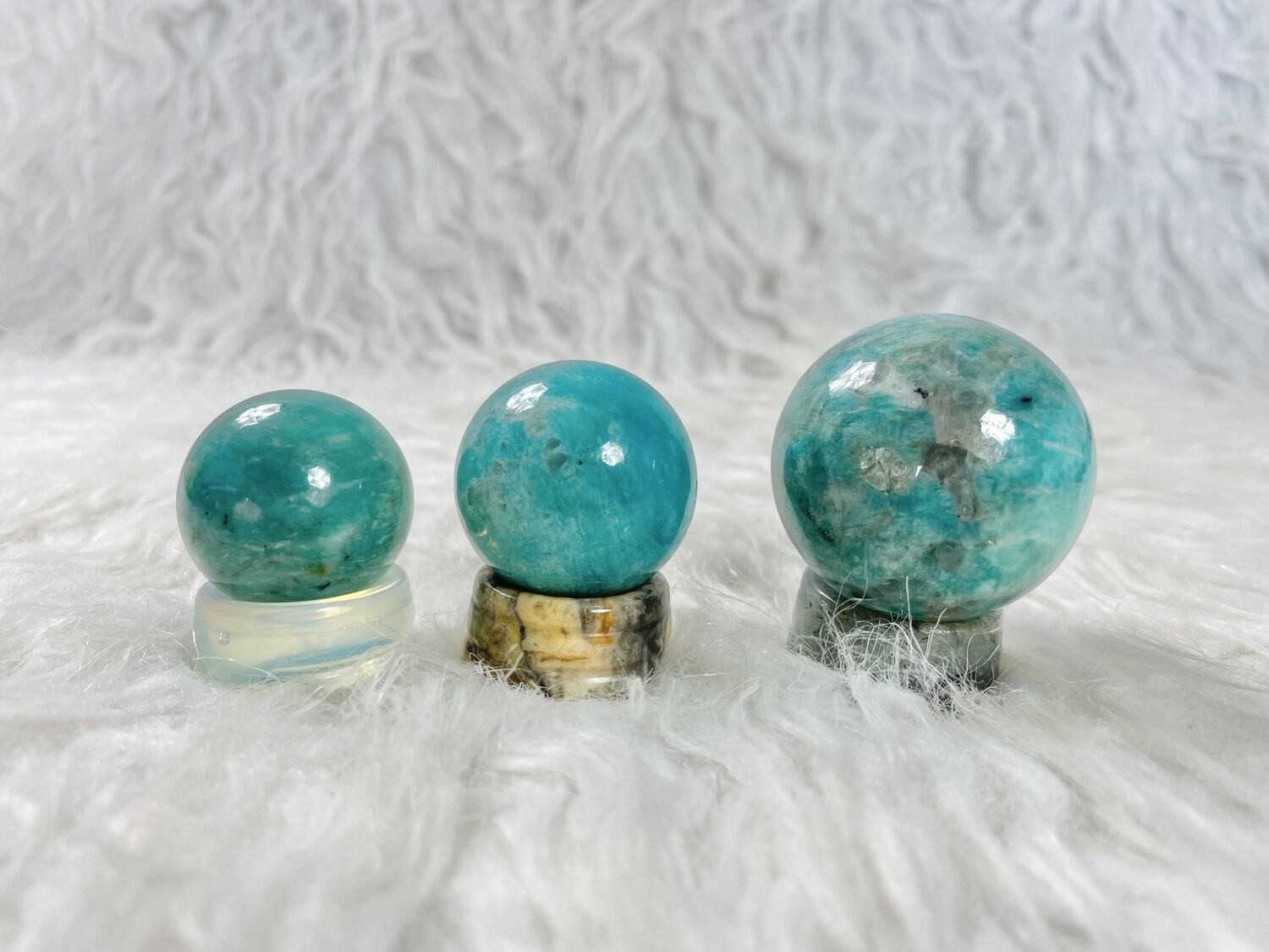 Smoky Waters Amazonite with Smoky Quartz Spheres