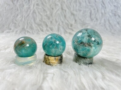 Smoky Waters Amazonite with Smoky Quartz Spheres