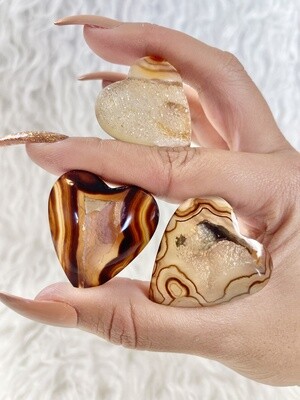 Squiggly Love Agate Hearts