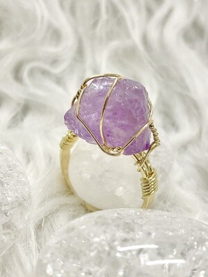 Very Jelly Amethyst Wire Wrapped Ring