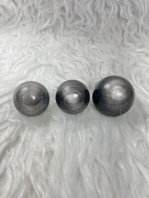 Light of the Silver Moon Silver Obsidian Spheres