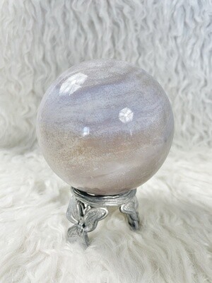 Peaceful Snowy Land Ocean Jasper Sphere