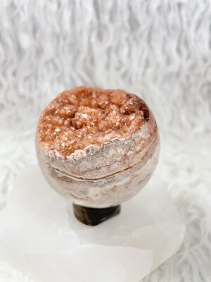 Sunburnt Orange Crazy Lace Pink Jasper Sphere
