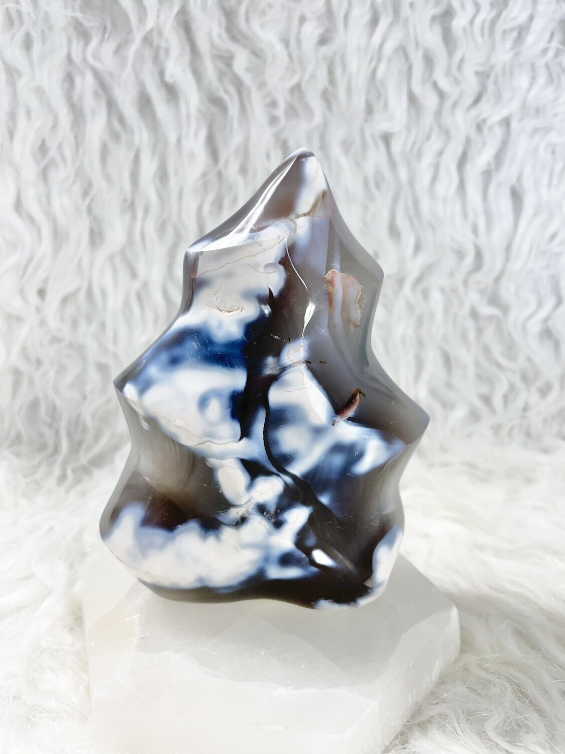 Ice Storm Orca Agate Flame