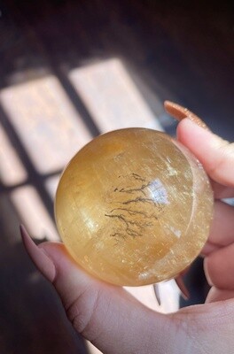 Honey Tree Honey Calcite Sphere with Dendrites
