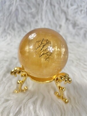 Honey Tree Honey Calcite Sphere with Dendrites