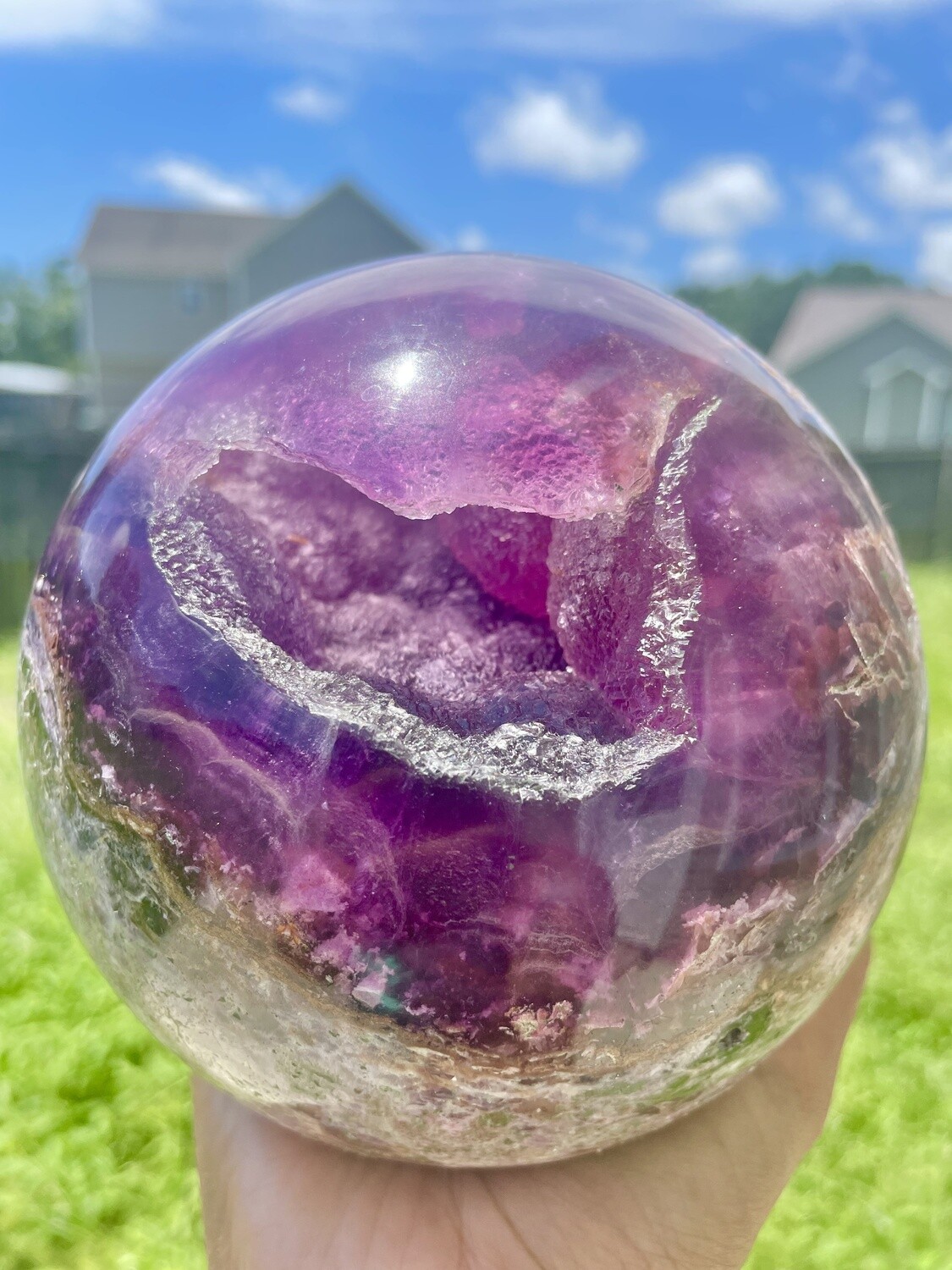 Big Ball HQ Fluorite x Sphalerite Sphere