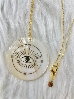 Evil Eye in Shell Necklace