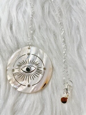 Evil Eye in Shell Necklace
