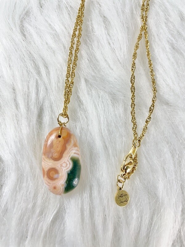 Peach Marovato Ocean Jasper Necklace