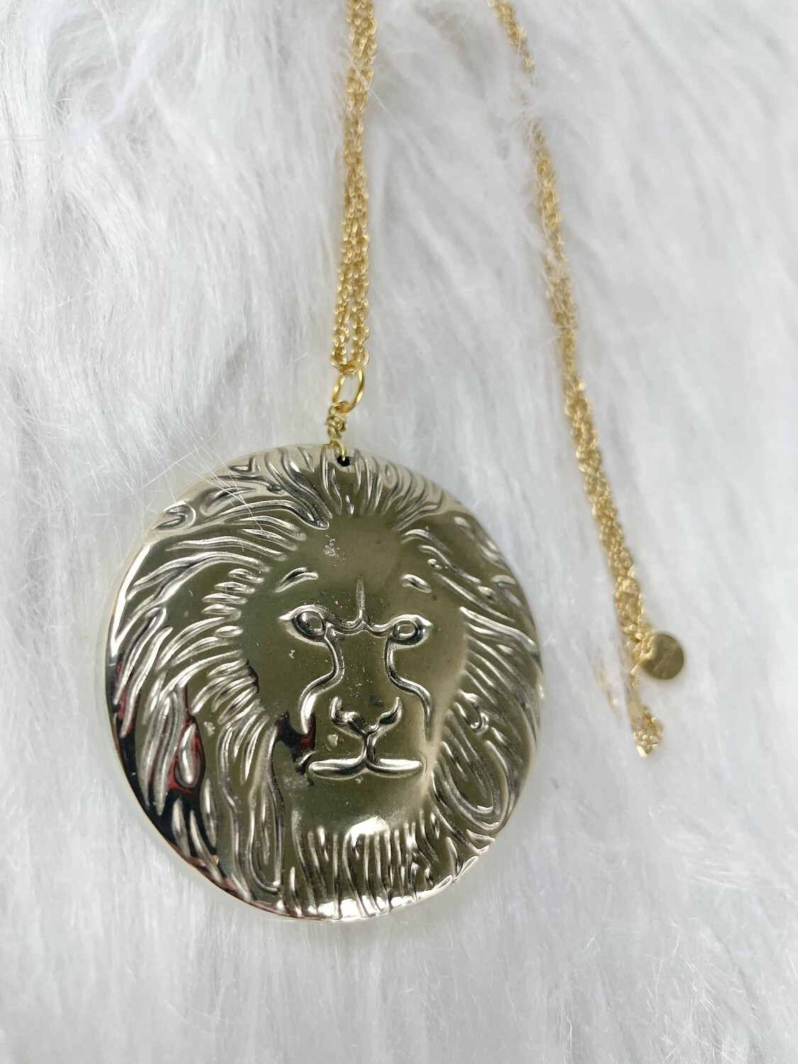 Proud Pyrite Lion Necklace