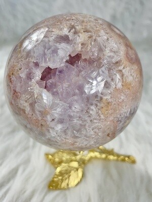 Treasure Trove Flower Agate in Pink Amethyst Sphere