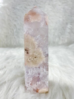 Floral Sprinkles Flower Agate in Amethyst Tower