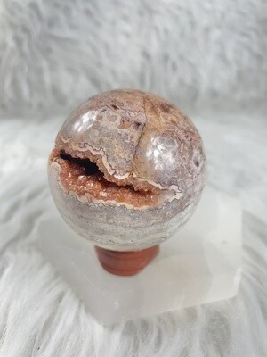 Lips Crazy Lace Pink Druzy Agate Sphere