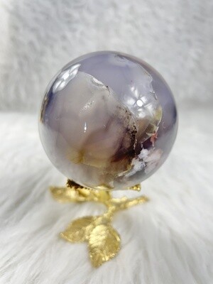 Gator Dark Flower Agate Sphere with Chlorite