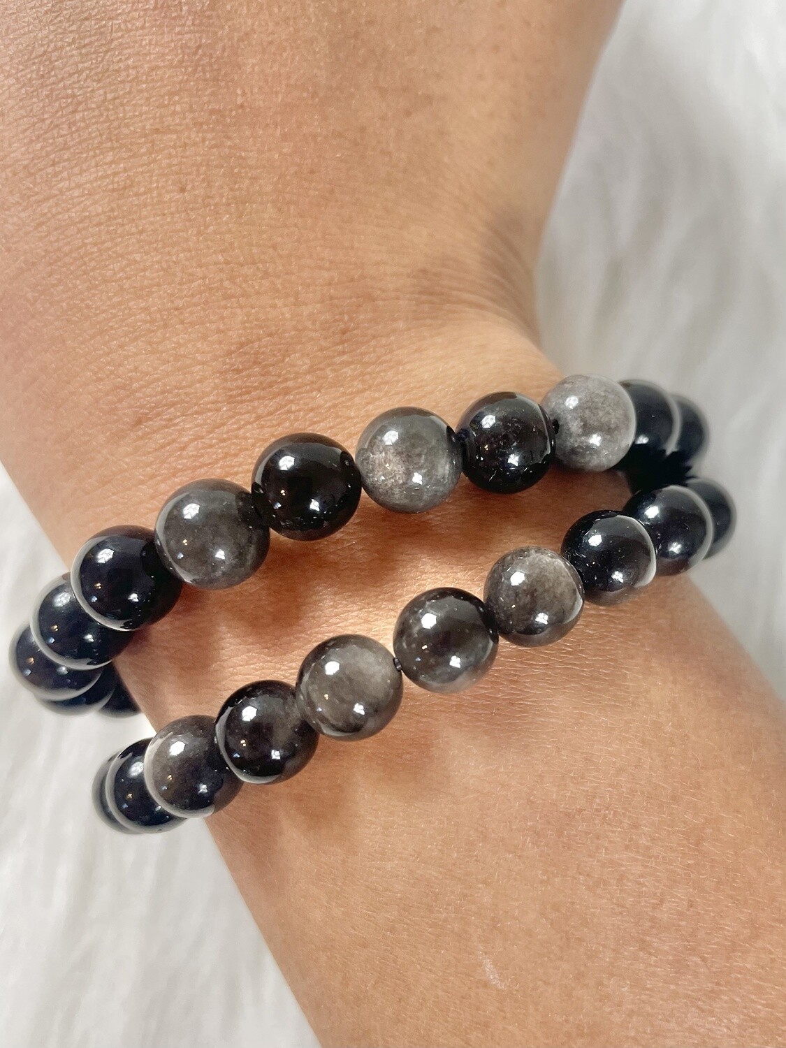 Silver Sheen Obsidian Bracelets