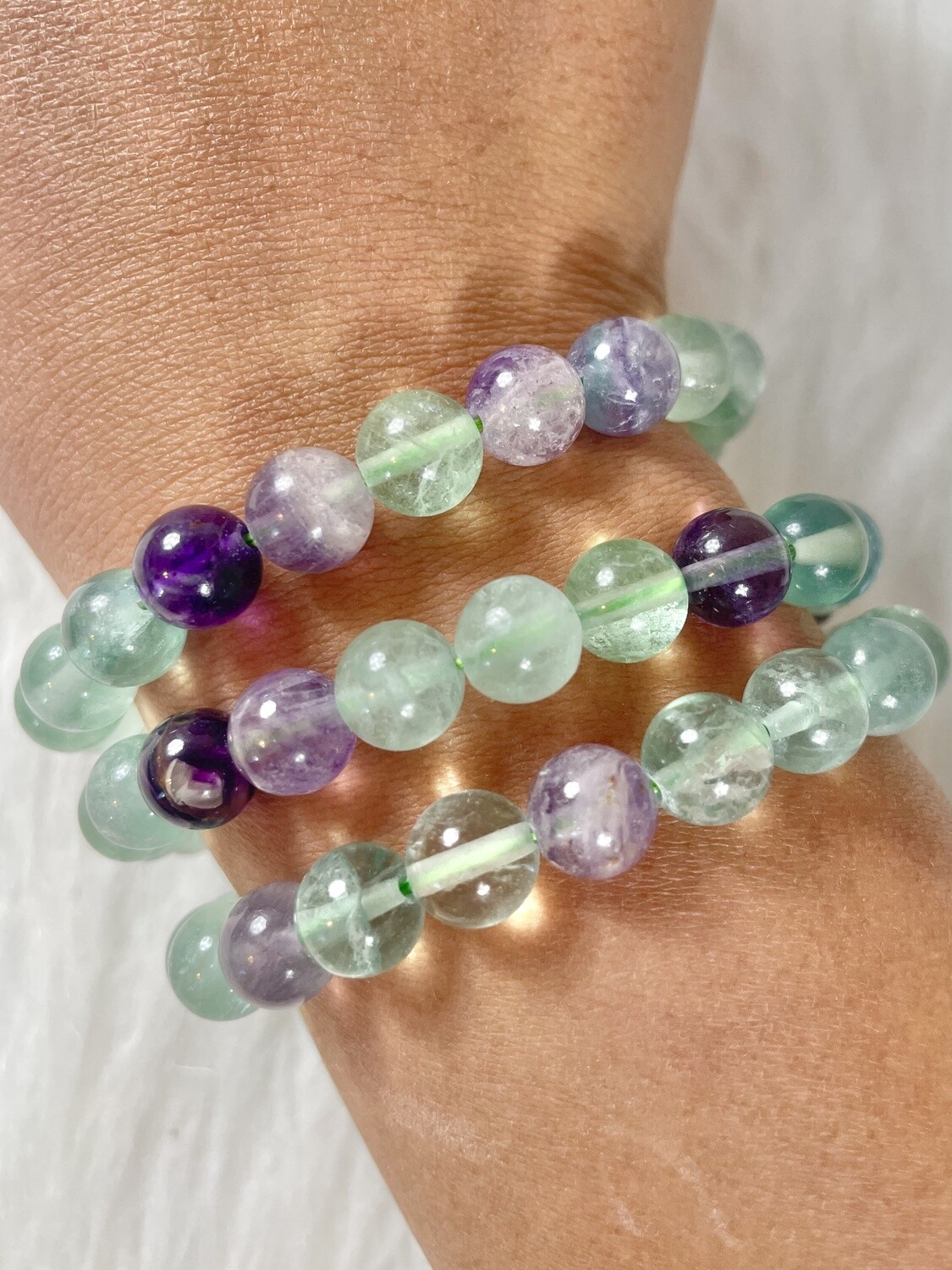 Green & Purple Fluorite Bracelets