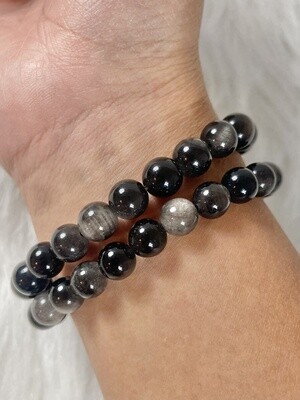Silver Sheen Obsidian Bracelets