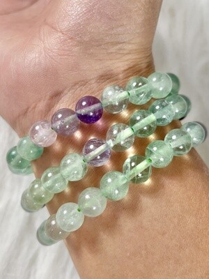 Green &amp; Purple Fluorite Bracelets
