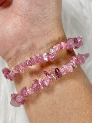 Pink Tourmaline Chip Bracelet